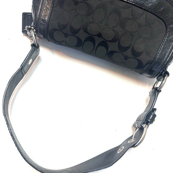 Coach Black Hobo Signature Monogram Shoulder Bag - Picture 4 of 5